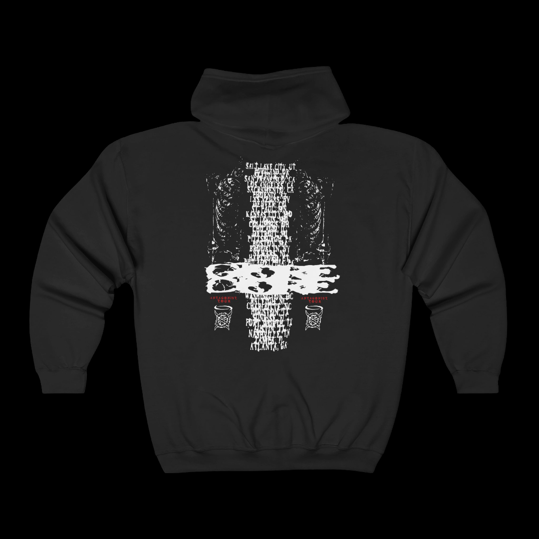 Playboi Carti Merch - Cross Back Zip Up Tour Hoodie